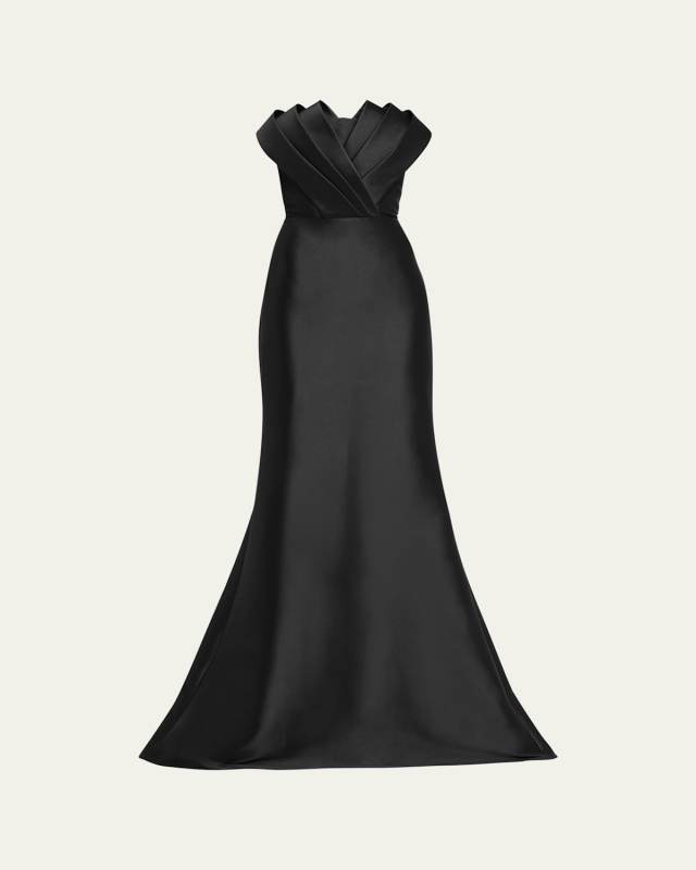 Strapless Origami Trumpet Gown